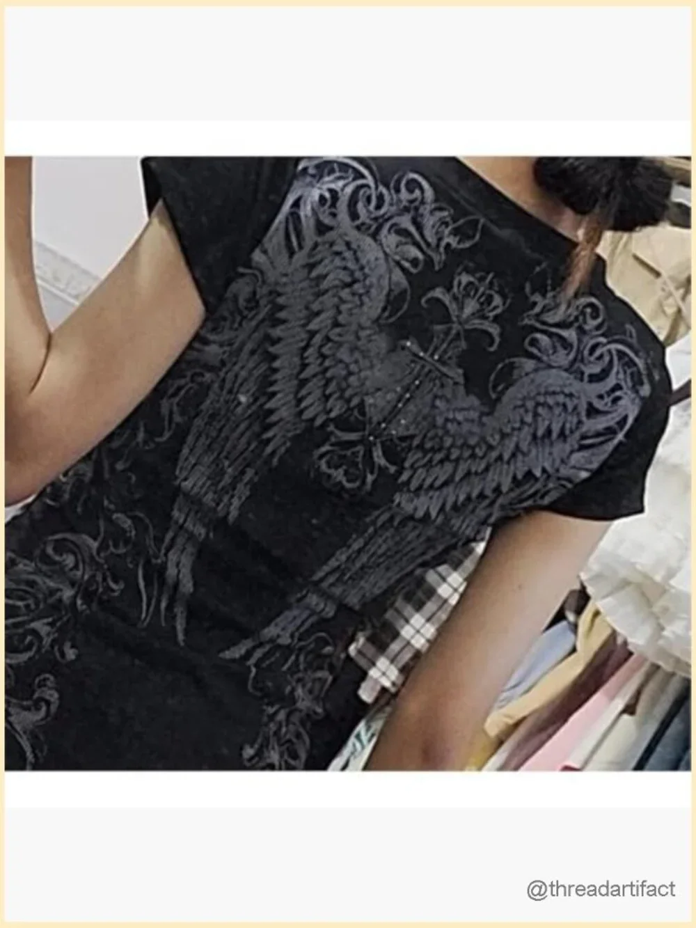 Y2K Grunge T-Shirt Women Vintage Streetwear Goth Emo Tee Short Sleeve Crop Top - Picture 3 of 7